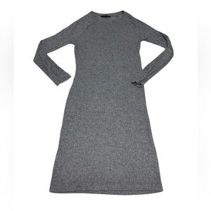 Banana Republic Long Sleeve Gray Ribbed Dress Size Medium Tall